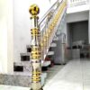 Cầu thang inox bông vàng