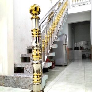 Cầu thang inox bông vàng