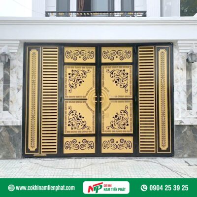 Mẫu cửa cổng CNC 4 cánh đẹp