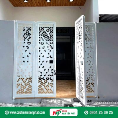 Mẫu cửa cổng CNC 4 cánh đẹp