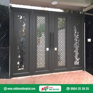 Cửa cổng CNC 4 cánh đẹp