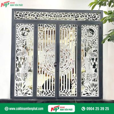 Cửa cổng CNC 4 cánh đẹp