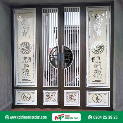 Mẫu cửa cổng CNC 4 cánh đẹp