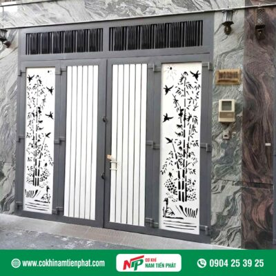 Mẫu cửa cổng CNC 4 cánh đẹp