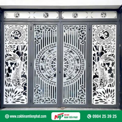 Mẫu cửa cổng CNC 4 cánh đẹp nhất