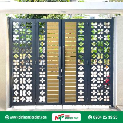Mẫu cửa cổng CNC 4 cánh đẹp