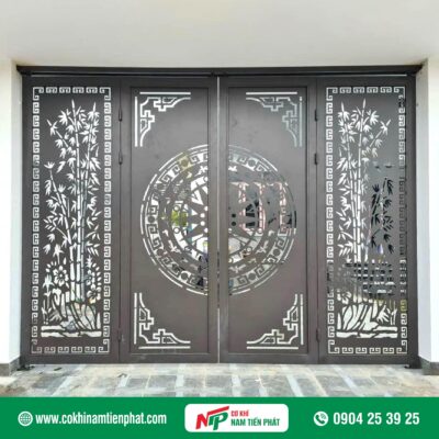 Cửa cổng CNC trống đồng đẹp