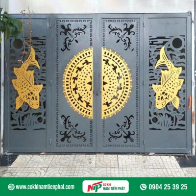 Cửa cổng CNC trống đồng đẹp