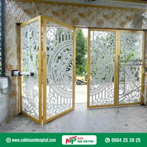 Cửa cổng CNC trống đồng đẹp