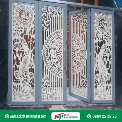 Cửa cổng CNC trống đồng đẹp