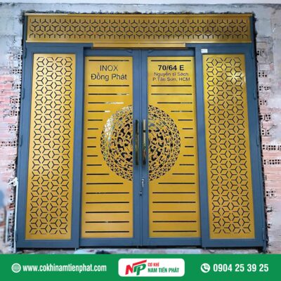 Cửa cổng CNC trống đồng đẹp