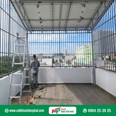 Mẫu khung bảo vệ sân thượng bằng sắt